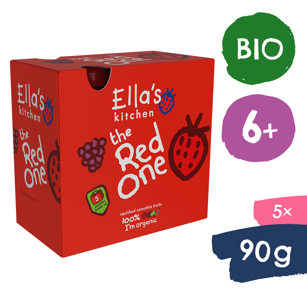 Ella\'s Kitchen BIO RED ONE ovocné pyré s jahodami (5×90 g)